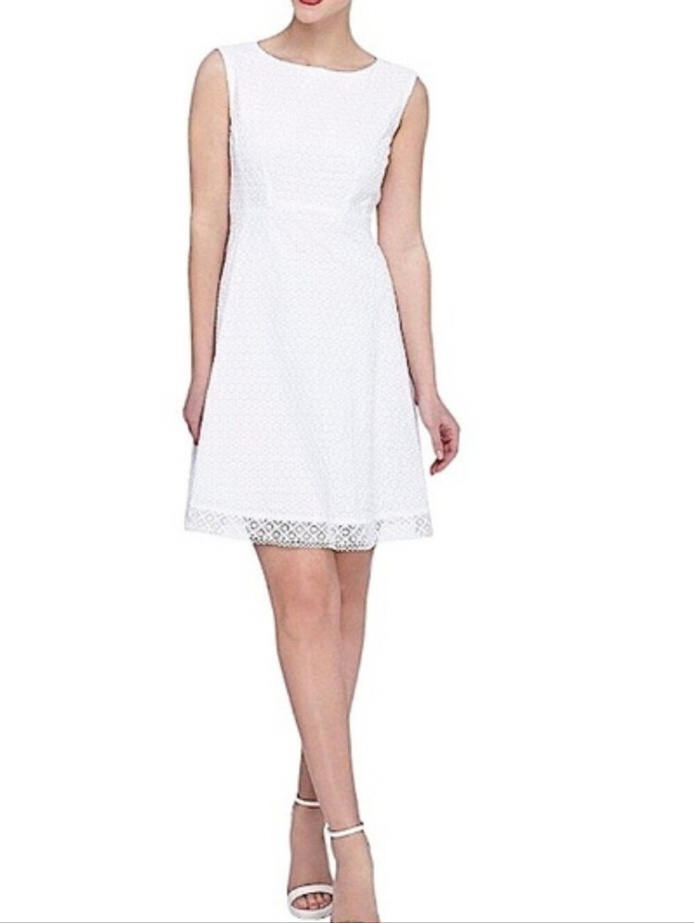NWT Tahari ASL Evelyn Eyelet Dress. Size 6